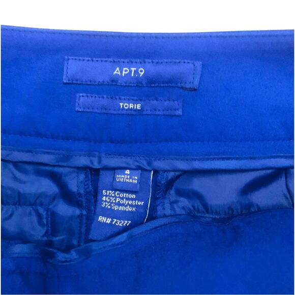 Modern Fit Torie Capri Pants Size 4 Cobalt Blue Career Office Casual Dressy Crop - Picture 3 of 9